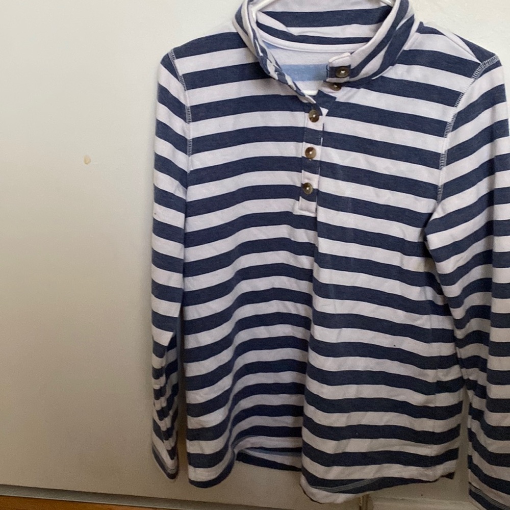 striped croft and barrow long sleeve collard button up shirt